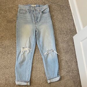 madewell classic straight size 28 knee slit jeans